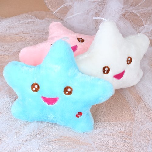 Rainbow Fox - Cuscino in peluche con luce a LED