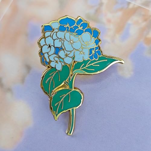 Image of Enamel Pin Floral Boutonniere for Women, Hydrangea Flower Pin Lapel, for Women, Men, Teens, Teachers, Nurses, Doctors, Lawyers, Party, Wedding, Prom, Anniversary, Birthday Gift
