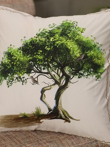 Image of Tropical Grove Printed Decorative Cushion Cover for Sofa, Living Room & Bedroom | Premium Soft Throw Pillow Cover | Home Decor | Pack of 1