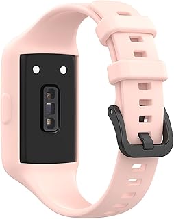 سوار ساعة سيليكون من يانجهونغيوا لساعة هواوي باند 7/ 6 برو/ حماية 360 درجة مع ابزيم معدني هونر شفاف