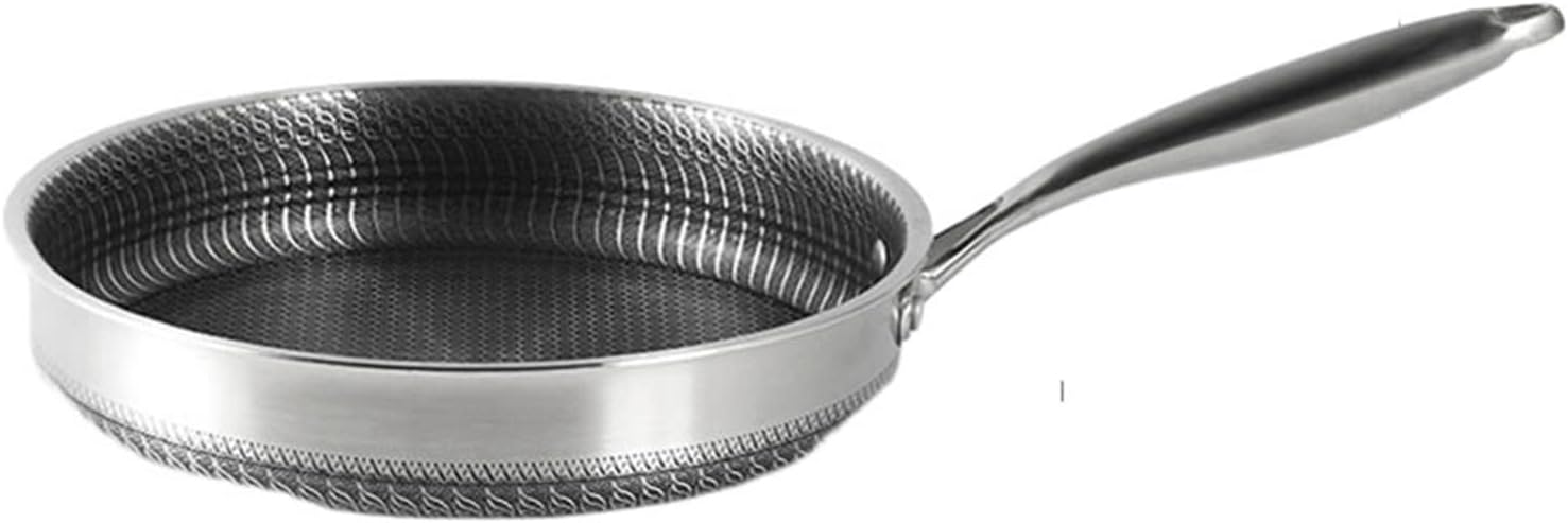 ,Saucepan Stainless Steel Frying Pan Pan Fried Steak Pan General Purpose Induction Cooker Honeycomb Wok Wok