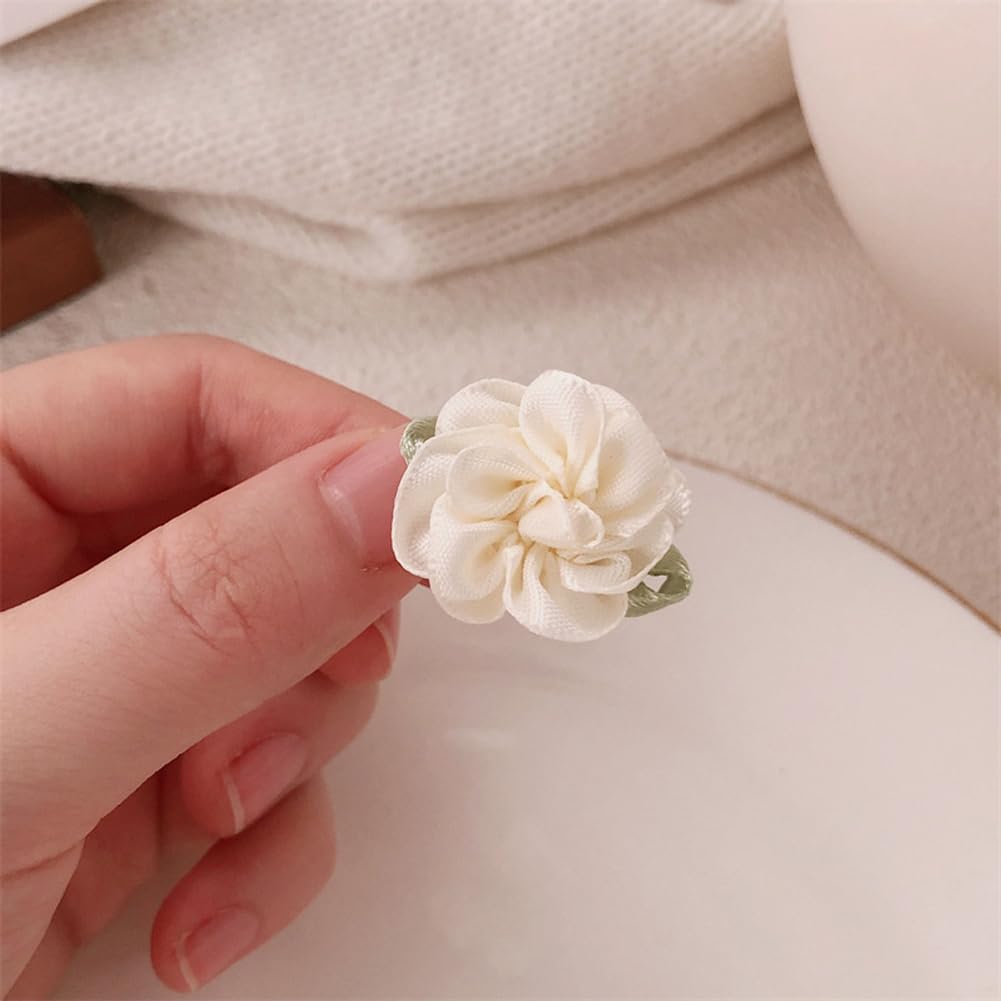 12Pcs White Jasmine Flower Hair Clips Mini Camellia Barrettes Floral-Shaped Hairpins Headdress Headwears Accessories for Wedding Party - Image 4