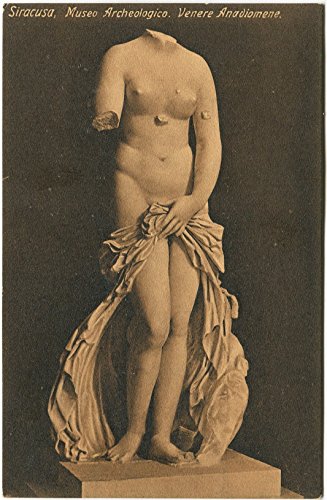 1907 Venere Anadiomene Statua Museo Archeologico Siracusa Paris FP B/N VG Cartolina Postale