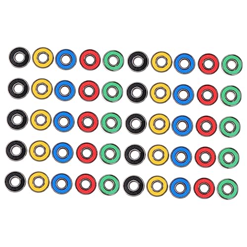 HEMOTON 50Pcs Sliding Bearings for Scooters and Skates Wear Resistant Plain Bearings with Seals for Transmission and Processing Systems