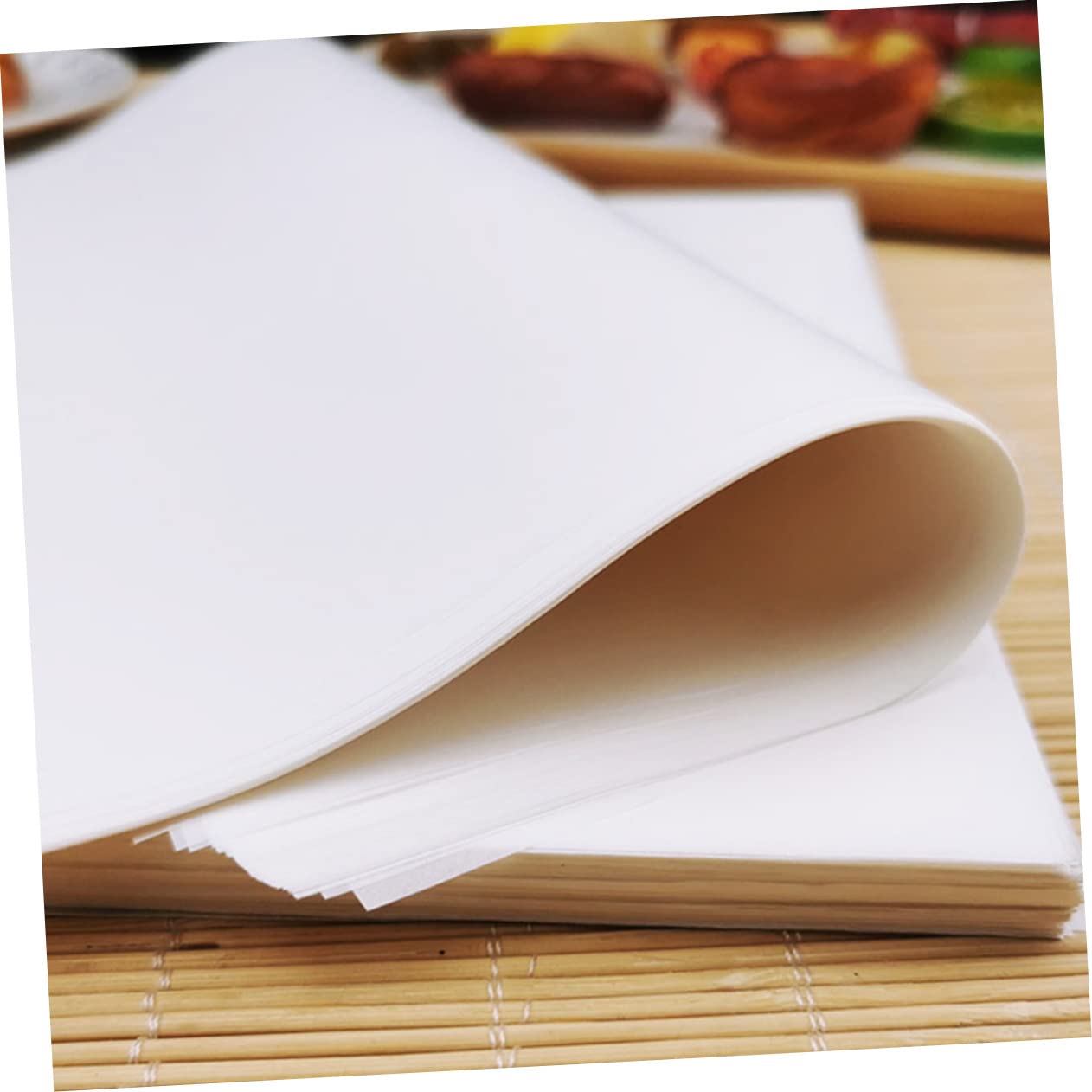 STOBAZA 500pcs Square Food Greaseproof Pads Oil Absorbing Papers for Baking Cooking Non-stick Multifunctional Disposable for Pizza Snacks