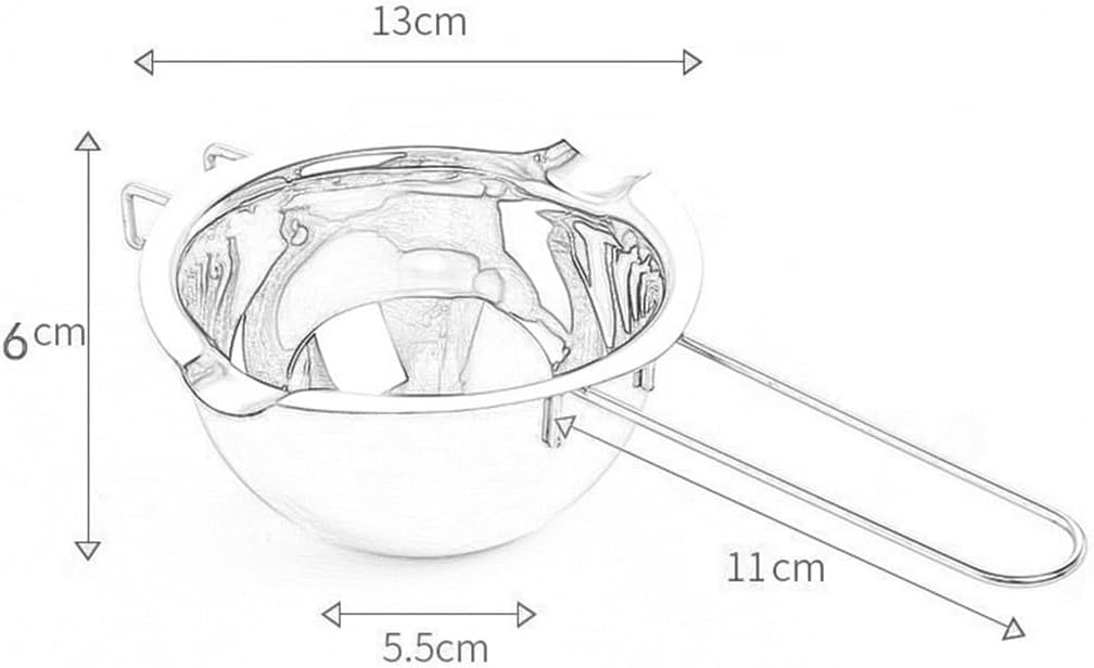 Heating Hot Pot, Long Handle Safety Durable Compact Lightweight Stainless Steel Melting Fondue Bowl For Chocolate Butter Cheese(A)