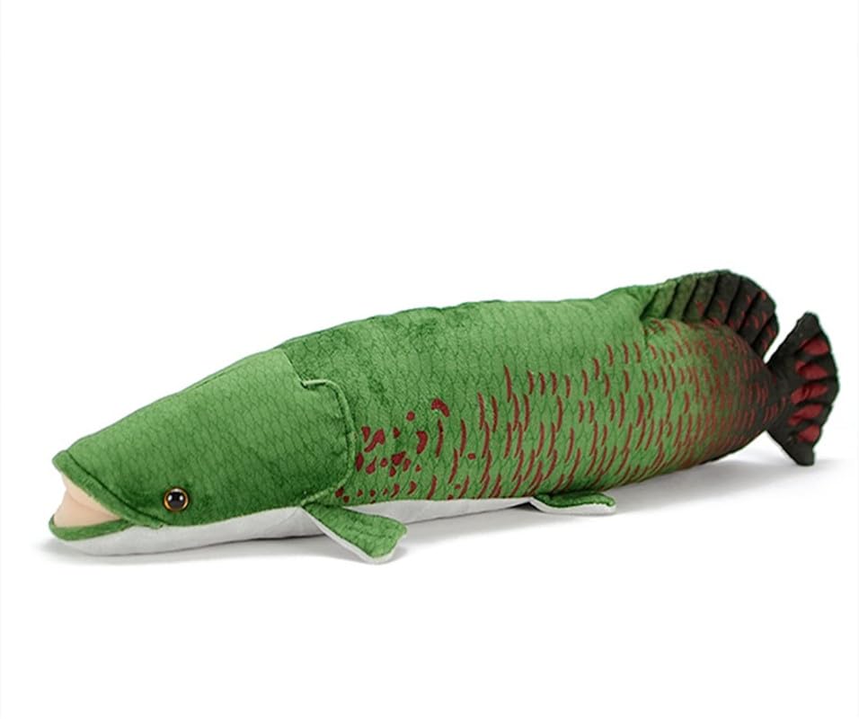 PuffPurrs Arapaima Plush, Lifelike Arapaima Gigas Fish Stuffed Toy, Soft Green 18 Inch Fish Plushie - Image 2