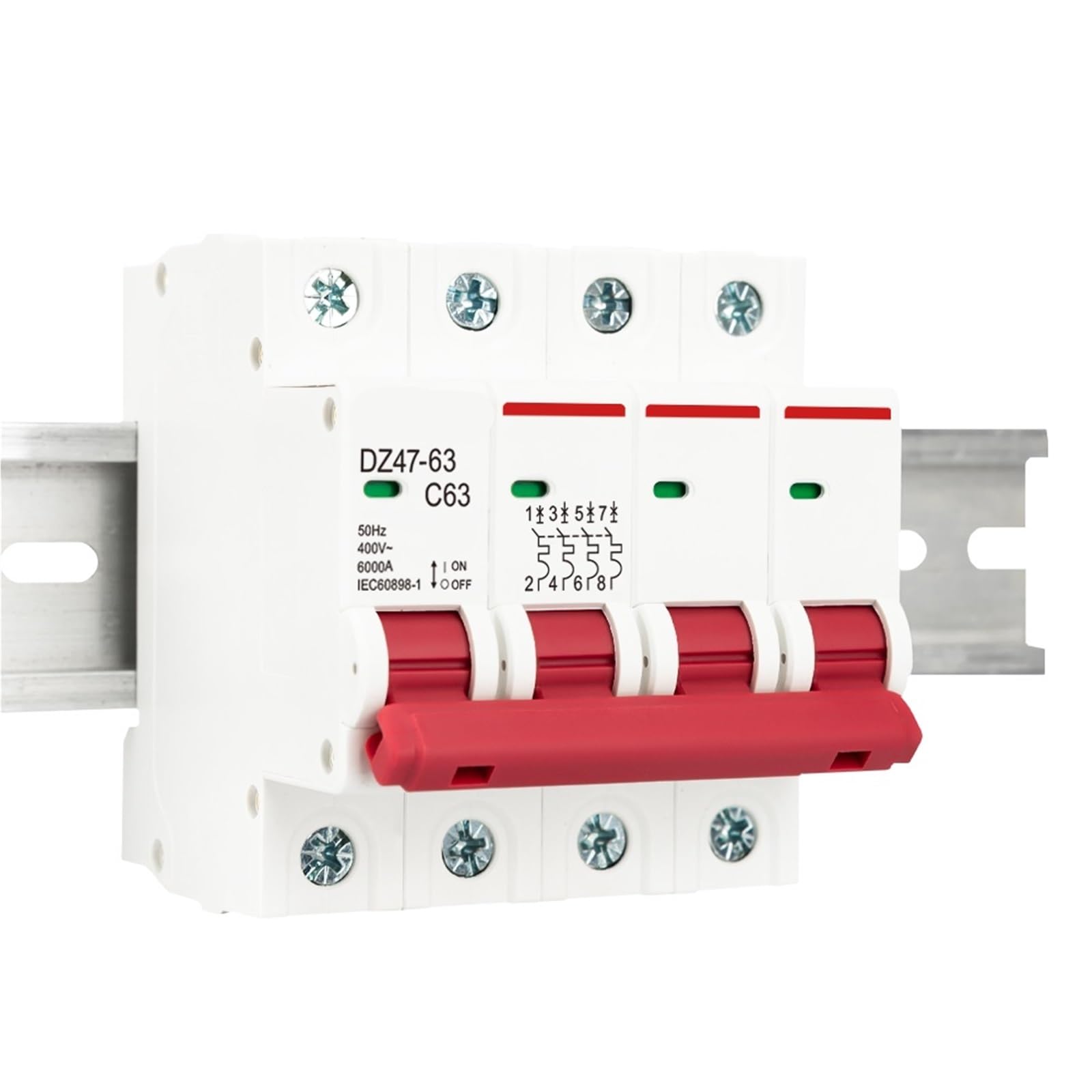 DZ47 1-4P AC 230V 400V C Type Mini Circuit Breaker MCB Short Overload Protector Din Rail 1Pcs(1P,40A)