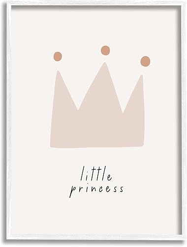 Stupell Industries Arte giclée enmarcado con corona de princesita por LSR Design Studio