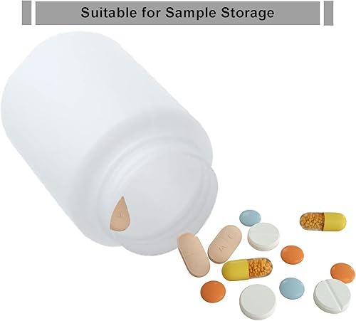 Miniatura 5 de Sscon Botellas de reactivo de laboratorio de boca ancha de plástico de 3.4 fl oz, botellas de sellado de muestras (blanco)