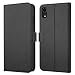 Zover iPhone XR Leather-Black Compatible iPhone XR Case Leather Wallet Folio Flip Cover Genuine Leather Kickstand Feature Card Slots Gift Box Black, Undetachable Black