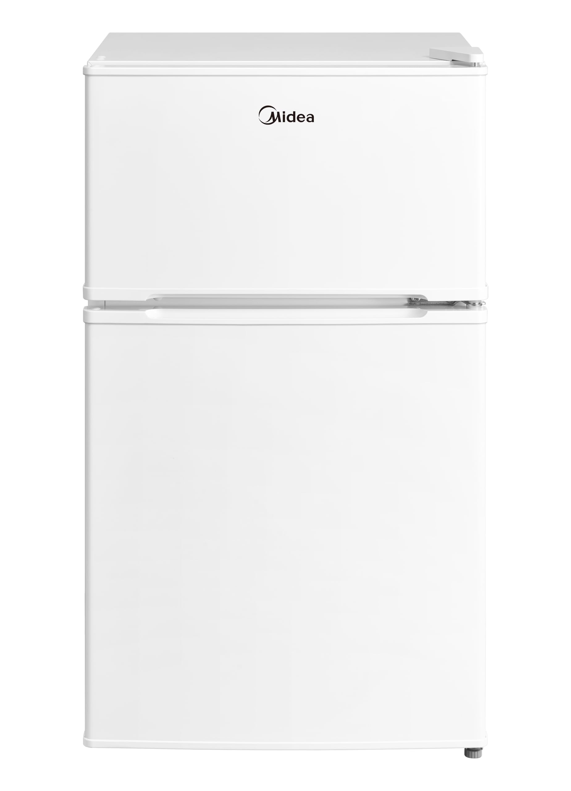 Midea 134L Gross & 87L Net Double Door Refrigerator With Separate Chiller Compartment, 2L Bottle Holder, Mini Fridge for Kitchen, Bedroom, Office & Bar, Inverter Quattro, White - MDRT134FGE01AE