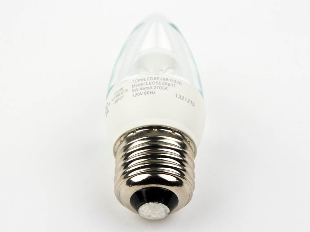 TCP LED5E26B1127K LED Bulb, B11 E26, 5W (40W Equiv.) - Dimmable - 2700K - 300 Lm.