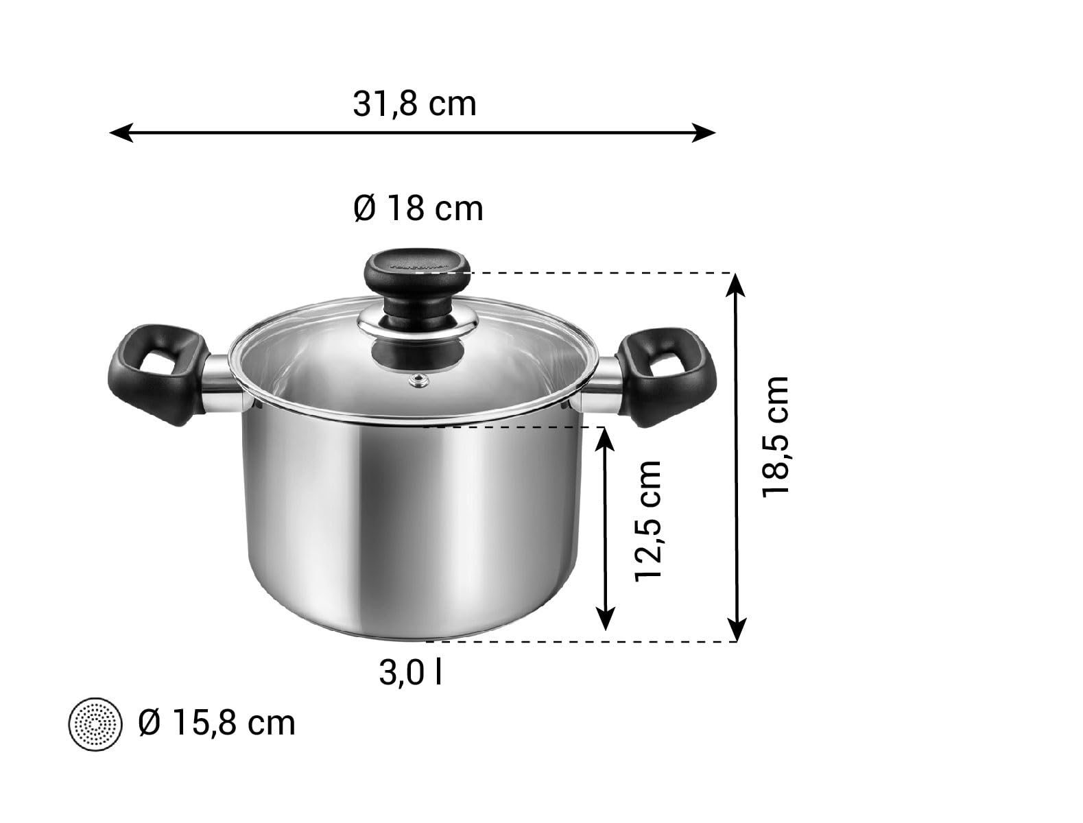 Tescoma Topf BRAVA mit Deckel ø 18 cm, 3,0 l