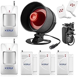 KERUI 115db DIY Wireless Home Security System,Indoor Outdoor Weather-Proof Siren,Window Door Sensors Motion Sensor,Shed Garage Alarm with Remote Control,Burglar Door Alarm for Hotel Shop House
