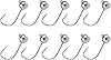 10pcs Tungsten Jig Heads with Bait Holder, Round Jig Head for Small Plastic Baits and Fish, Crappie and Bluegills