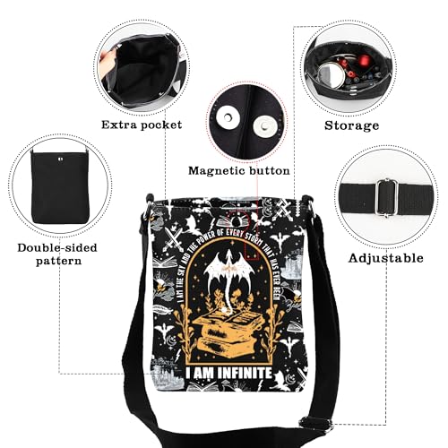 CMNIM Dragon Book Merch Dragon Rider Gifts I Am The Sky And The Power Crossbody Bag YA Fantasy Books Series Gifts3