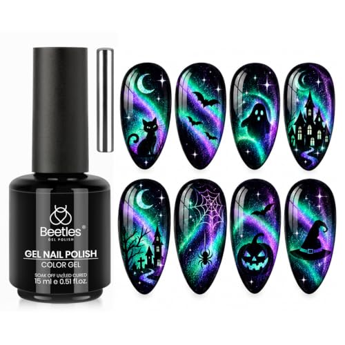 Beetles Halloween Cat Eye Gel Nail Polish, 15ML 9D Chameleon Cat Eye