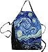 SSOIU Vincent Van Gogh Kochschürze, Sternennacht für Malerei, Küche, Schürze zum Backen/Grillen, Unisex, wasserdicht, 78,9 x 68,9 cm