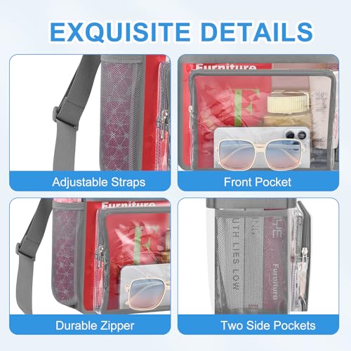 Image of Busiuw Clear Bag for Stadium Events, Stadium Approved 12x12x6 Clear Tote Bag for Sport Fan, Work Concert Travel