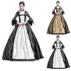 Womens Lace Renaissance Dress UK Sale Clearance, Gothic Dress Flare Sleeve Dresses Halloween Costume Medieval Princess Maxi Dress Victorian Dress Ladies Maxi Long Dress Evening Dresses Gold #3