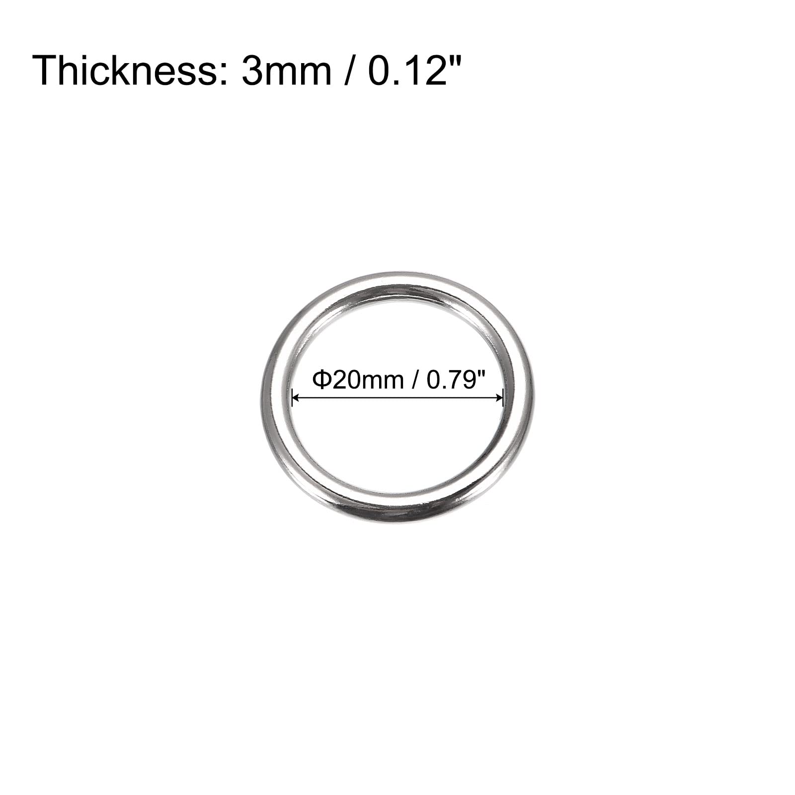 Amazon | uxcell 金属Oリング 非溶接 Oリングバックル クラフトベルト  