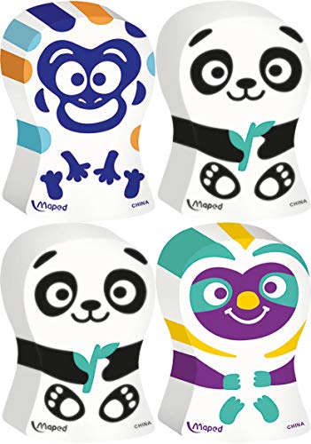 Maped Ergo Fun Lot de 2 gommes blanches avec forme Ergonomique et motif Fun - Motifs Animaux Aléatoire 119002 Multicolore