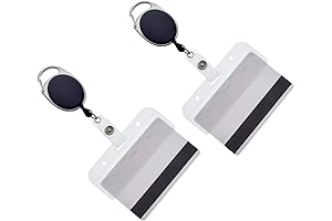 2 Pack Premium Carabiner Badge Reels for Swipe ID Cards