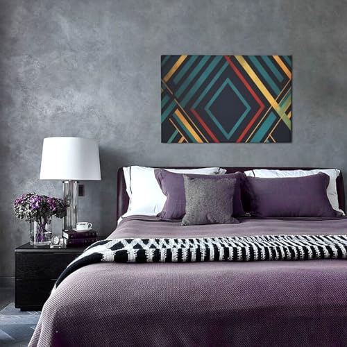 Toile géométrique rayures pour décorer un mur vide rapidement