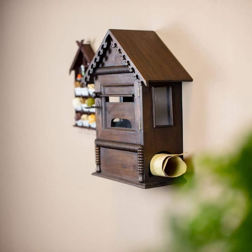 HBJWOV Elegant Wall Mounted Mail Box with Retrieval Door, Keys and Bolts