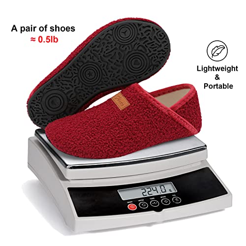 Image of Fires Womens Mens Slippers with Rubber Sole Soft-Lightweight House Slipper Socks Around House Shoes Non Slip Indoor /Outdoor
