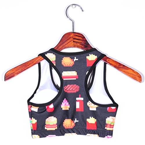 Image of Sister Amy Women's Aerobics Gym Dance Yoga Vest Printed Sports Bra Top Vest
