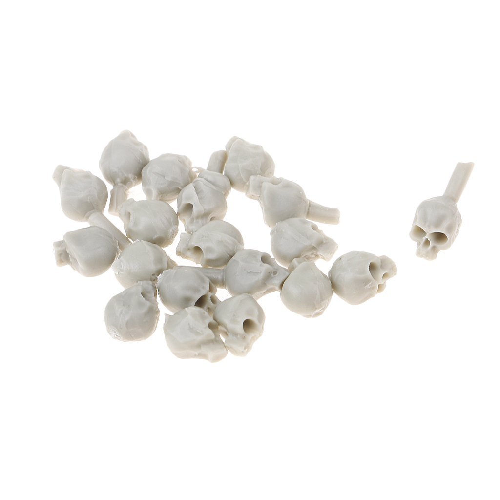 Inzopo 20 Pieces Resin Soldier Skull Model Resin Skeleton 5Mm Resin Miniature Statue Layout