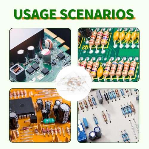 100Values 1000PCS Resistor Kit 1/4W 0 Ohm to 5.6M Ohm 5% Carbon Film Resistors Assortment Set - Image 6