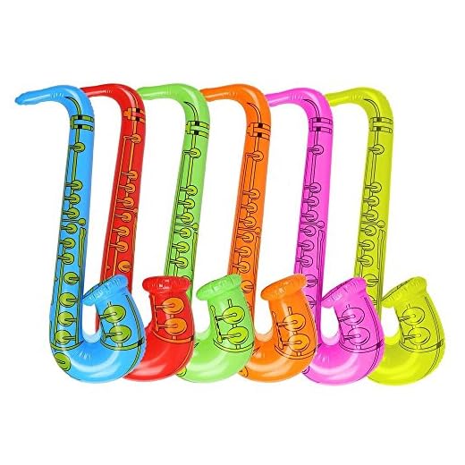 Instrumentos Musicales inflables para Guitarra, saxofón, micrófono, Suministros de Fiesta, Globos de Color Aleatorio (4 saxofones)