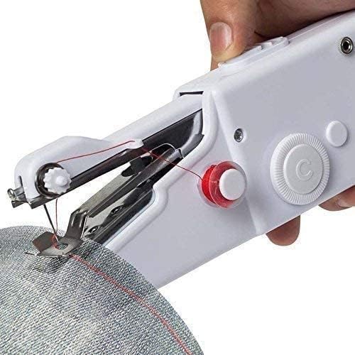 MOHITAM Sewing Machine Electric Handheld Sewing Machine Mini Handy Stitch Portable Needlework Cordless Handmade DIY Tool Clothes Portable (White-Y1) (WHITE-6) (WHITE-M)