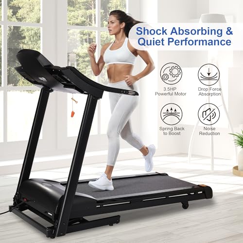 Image of Treadmills for Home, Treadmill with 0-15% Auto, 4.0HP Folding Electric Treadmil, 20 inch Wide Running Machine with Bluetooth Speaker & Pulse Monitor, 350 LBS Weight Capacity