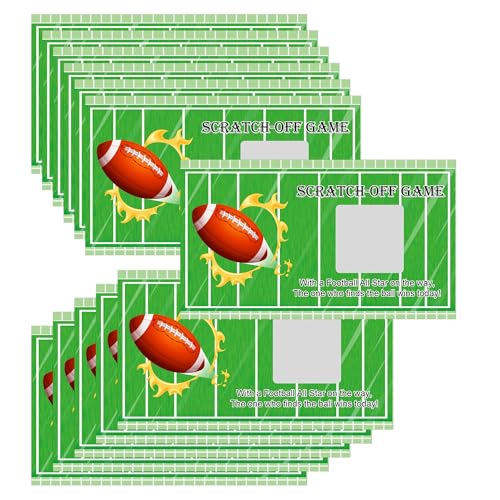 Pop Resin 2.75 x 4.75 Inch 50 Pack Football Theme Scratch Off Game Cards