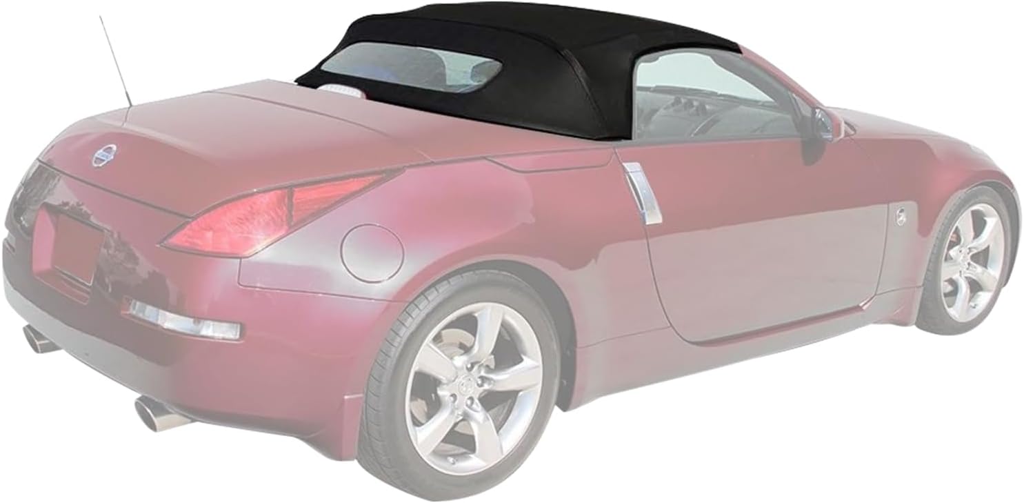 Sierra Auto Tops & Seats Convertible Top for 2004 to 2009 Nissan 350Z - Black, Twill Grain Apex Vinyl - Soft Top with Heated Glass Window - Complete Convertible Top Replacement