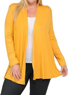 Pastel by Vivienne Women's Long Sleeve Jersey Plus Size Cardigan