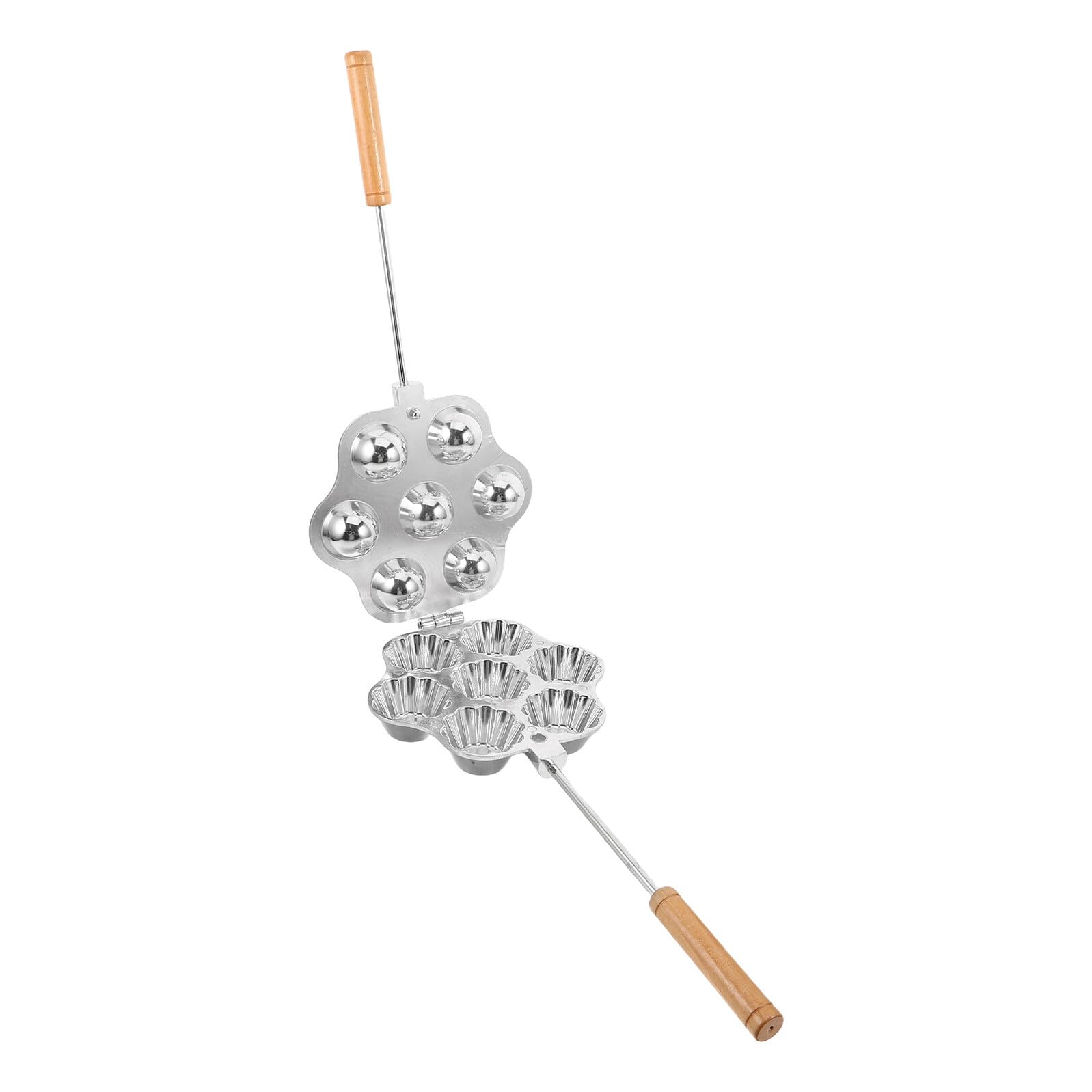 Alipis Mini Moldes para Tartas Pequeños de Acero al Carbono Cavidades con Mango de Madera Ergonómico Reutilizables para Repostería Tartaletas y Postres Cocina