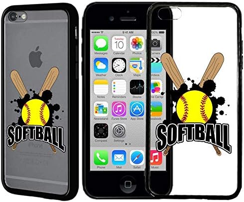 [Inkmodo] Clear TPU Case for iPhone 6 / 6S - Softball Sticks Printed Unique Design Pattern Cover
