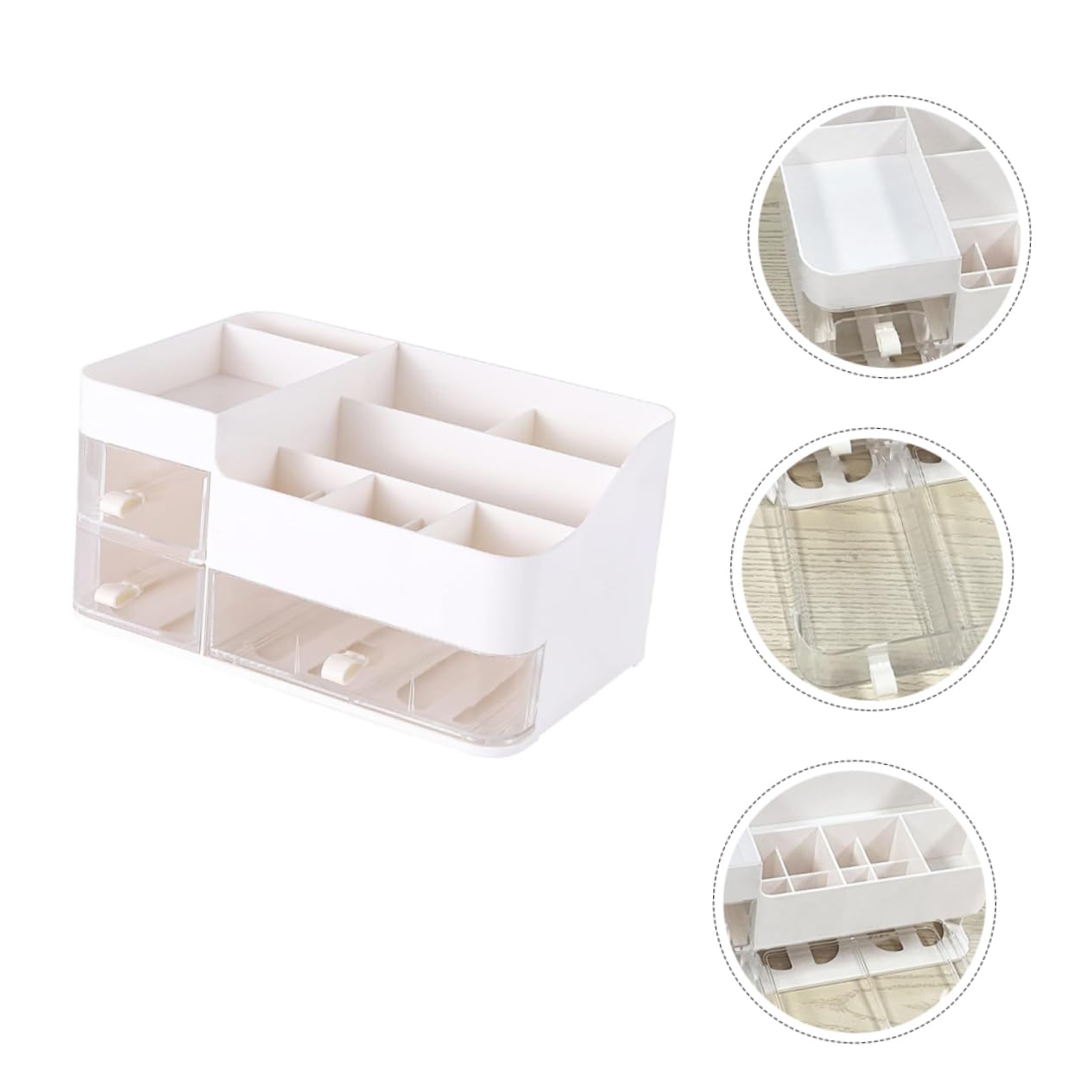 PACKOVE Portatrucchi Organizzatore Con Cassetti Trucchi Scrivania in Plastica Resistente Organizer Per Trasparente Per Vanità e