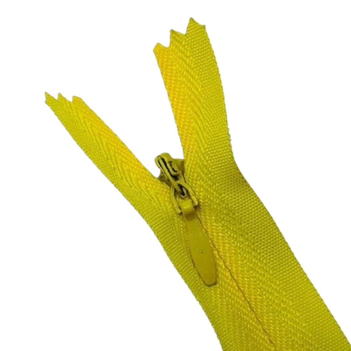 2-częściowy nylonowy zamek błyskawiczny niewidoczny, jednostronny, materiałowy, akcesoria do szycia DIY(Yellow,30cm)