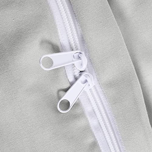 Image of NTBAY Queen Duvet Cover Set, 1 Duvet Cover and 2 Pillow Shams, Soft Brushed Microfiber Comforter Cover with Zipper Closure, Light Grey