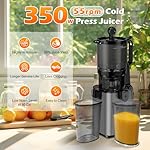 Juicer Machines with 5.8" Extra Large Feed Chute, Cold Press Juicer For Whole Vegetables and Fruits, 350W Professional Slow Masticating juicer Easy to Clean for Batch Juicing (Titanium Gray) - Image 5
