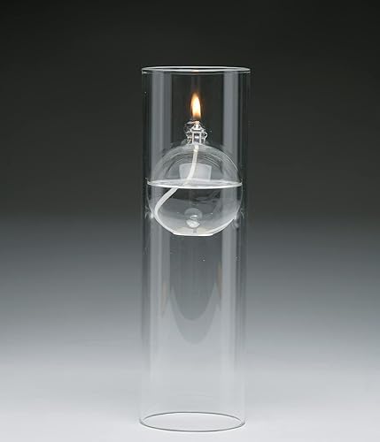 Miniatura 4 de La lámpara de aceite de vidrio transparente Transcend moderna es un regalo único para ella El Bliss Petróleo Candle parece flotar en el soporte de