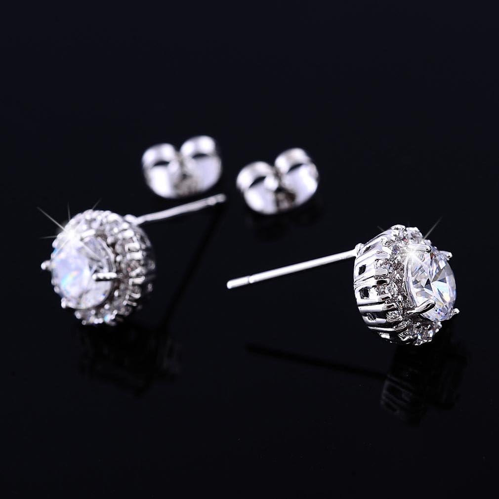 Orecchini A Bottone YAZILIND Placcato Oro Con Perla E Zirconi – Eleganti Gioielli Per Donna In Rame E Cubic Zirconia - 2