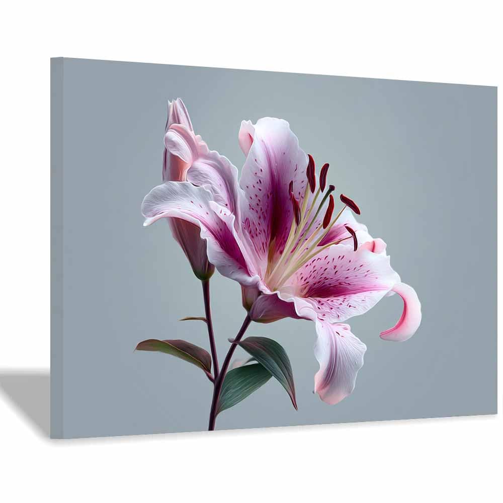 ZAMAEIU Nature Wall Art Lilys Branch decorative home accessories, paintings wall art,For living room, bedroom, Apartment Corridor Office etc.(pink)-50x70cm Framed