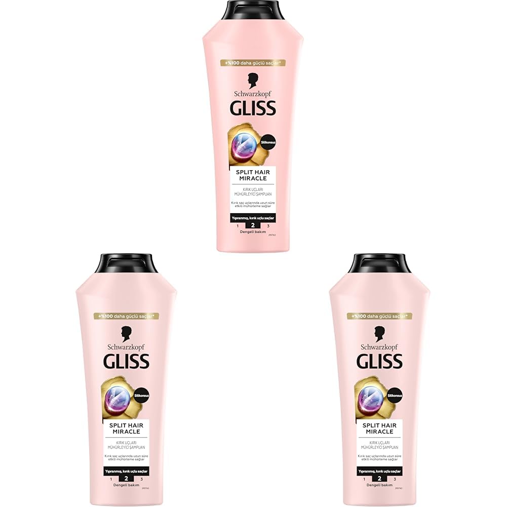 Gliss Split Hair Miracle Kırık Uçları Mühürleyen Şampuan 400ml 3lü paket